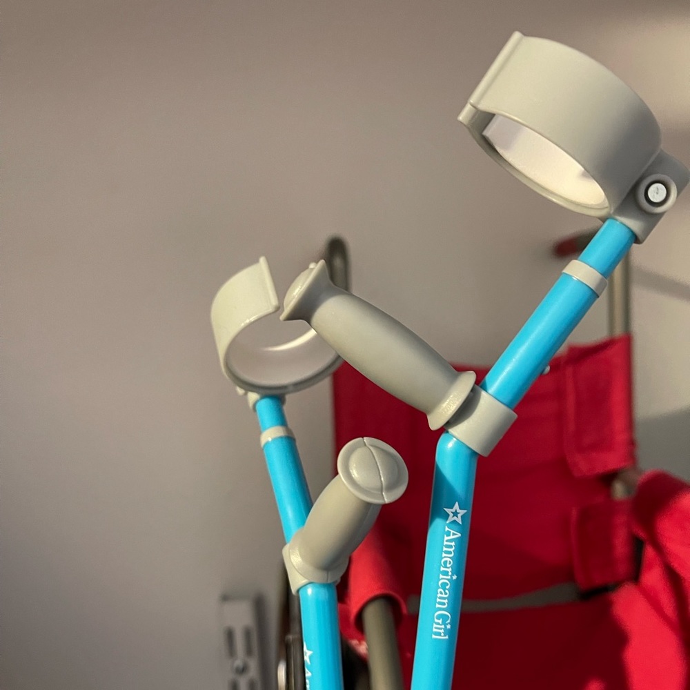 AG wheelchair and crutches